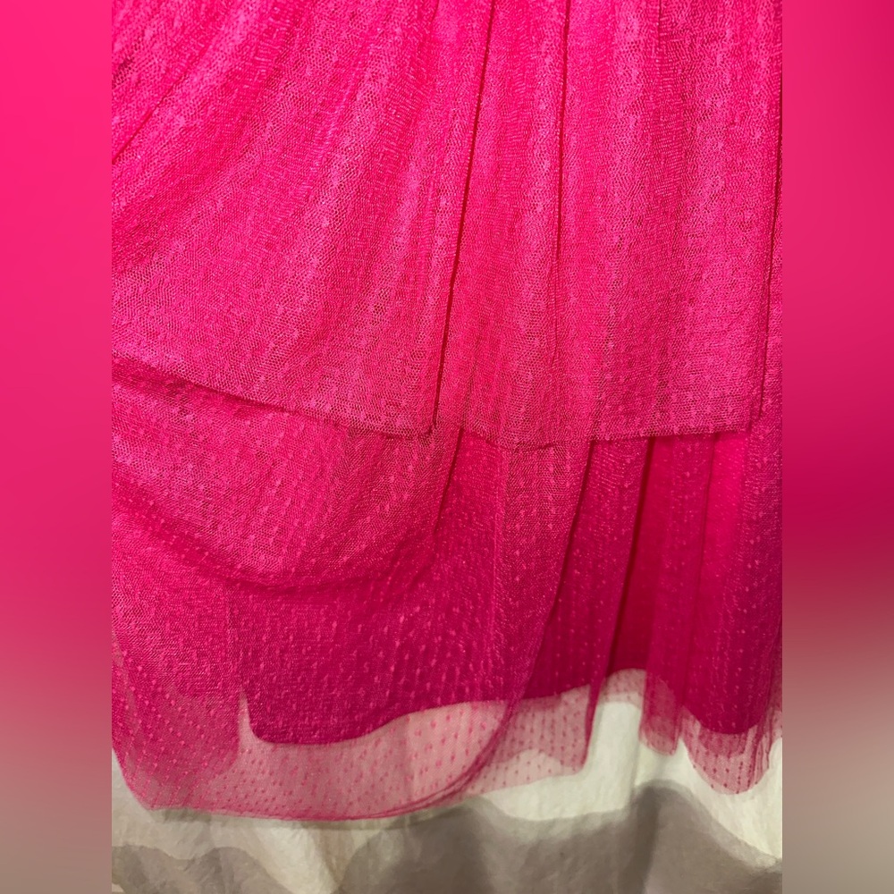 Entro Pink Ruffle Flower Tulle Midi Dress - Picture 9 of 16